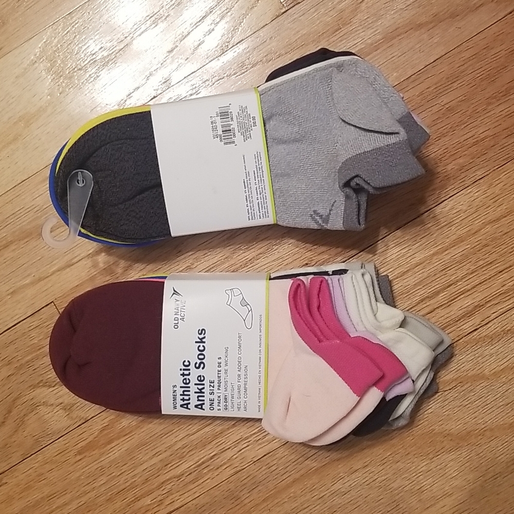 Women’s Athletic Ankle Socks go-dry moisture wicking - 2 packs New!